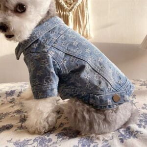 Veste en jean à fleurs pour chiens