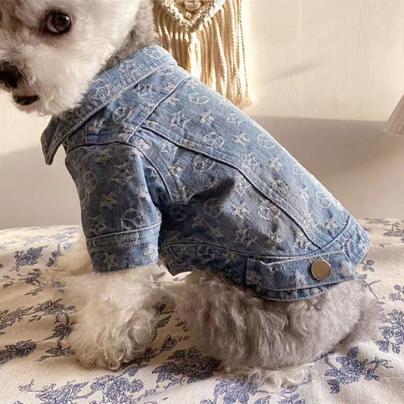 Veste en jean à fleurs pour chiens | 2024