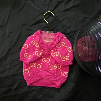 Pull laine rose Gucci pour petit chiens | 2024