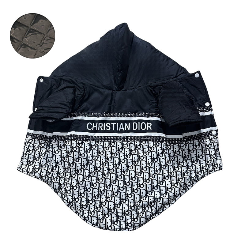 Manteau épais de marque pour chiens avec capuche