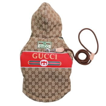 Manteau chien luxe : Capuche rouge Gucci - Édition limitée | 2025