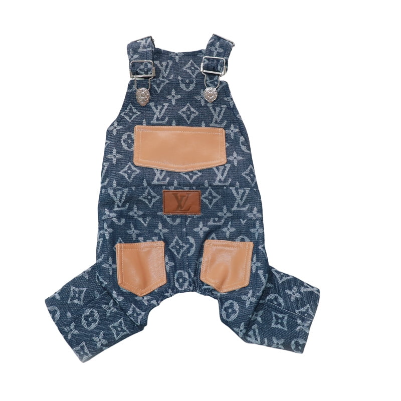 Salopette en jean pour chiens LV monogram