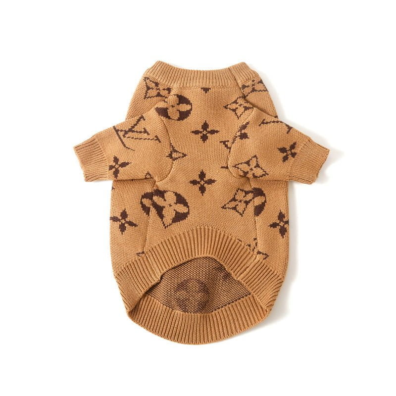 Pull marron monogram Louis Pawttonpour petit chiens | 2024