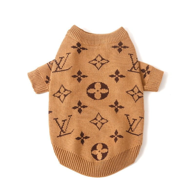 Pull marron monogram Louis Pawttonpour petit chiens | 2024