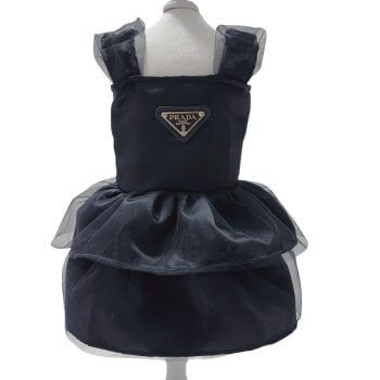 Robe noire de princesse Prada pour chien de petite taille | 2024