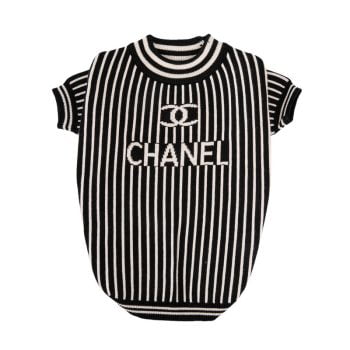 Pull chic noir et blanc pour petit chien | Inspiré Chanel | 2024