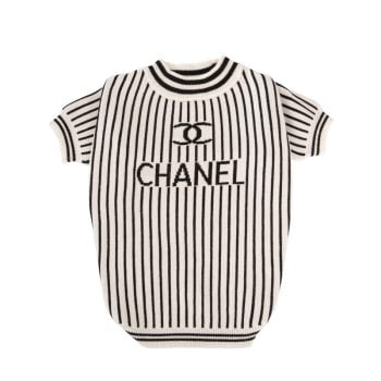 Pull chic noir et blanc pour petit chien | Inspiré Chanel | 2024