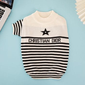 Pull blanc Dior Etoile imprimé pour chiens | 2024