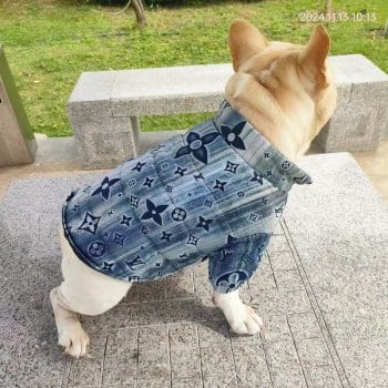 Vêtement LV pour chien - Manteau Bleu Bouledogue Français - DogLoveDesign | 2025